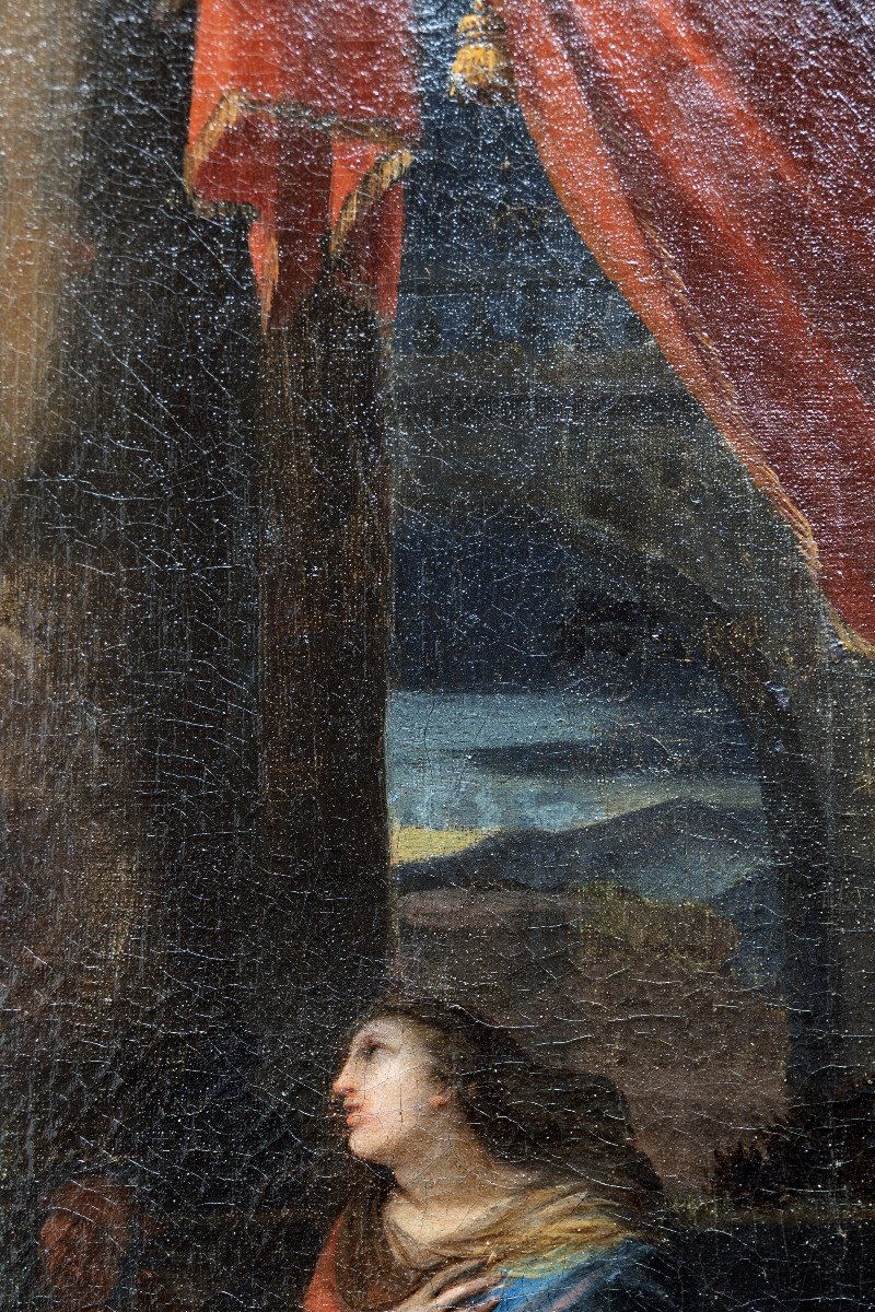 Ecole Française – Annonciation - Huile Sur Toile  – XVIIIe S.-photo-2