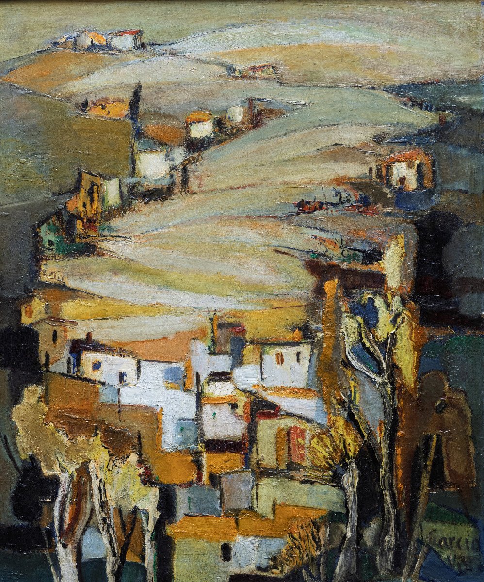 Spanish Village - Oil On Double Sided Panel - Circa 1960 - Signed