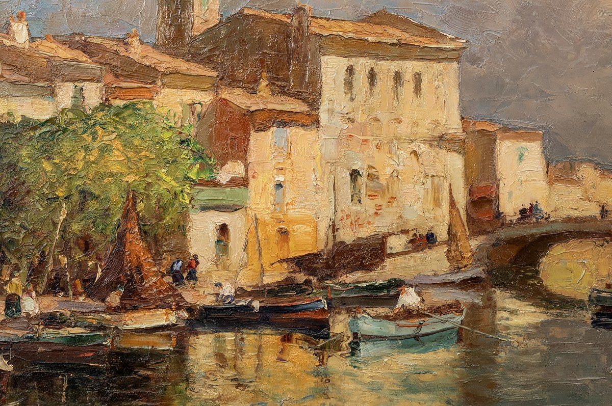 Ecole De Paris – Merio Ameglio – Les Martigues – Huile Sur Panneau - Signé-photo-2