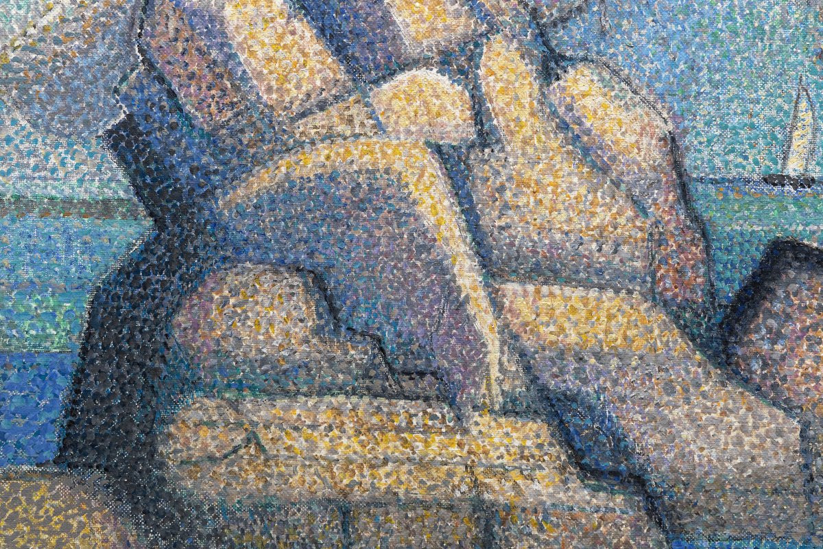 Georges Joseph Zelter – Les Rochers De Lesconil – Oil On Canvas - Signed-photo-3