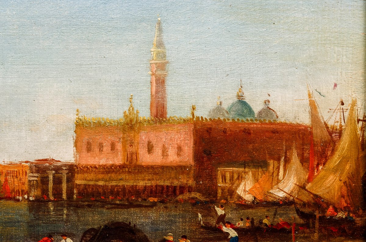 Alfred August Felix Bachmann (1863-1956) – Venise, Grand Canal– Huile Sur Panneau - Circa 1910-photo-2
