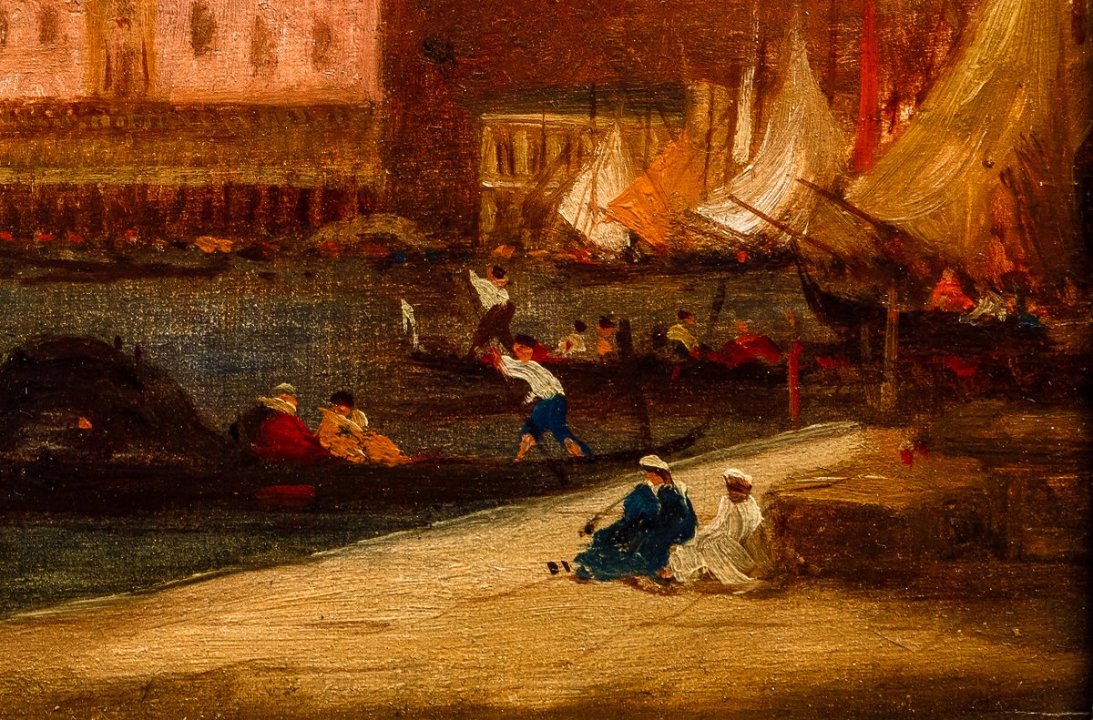Alfred August Felix Bachmann (1863-1956) – Venise, Grand Canal– Huile Sur Panneau - Circa 1910-photo-3