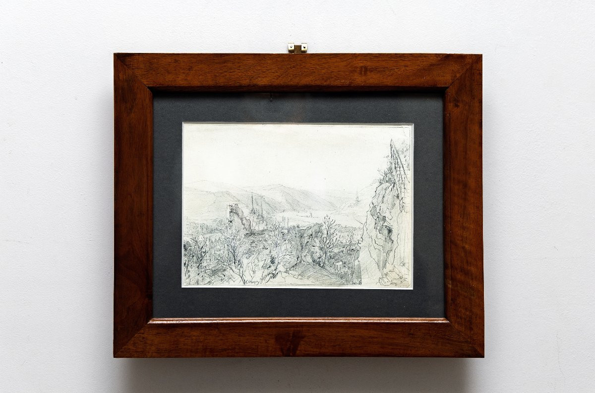 Chapuy Nicolas – Germany: View Of The Rhine From Klopp Castle – Signed – Circa 1840-photo-5
