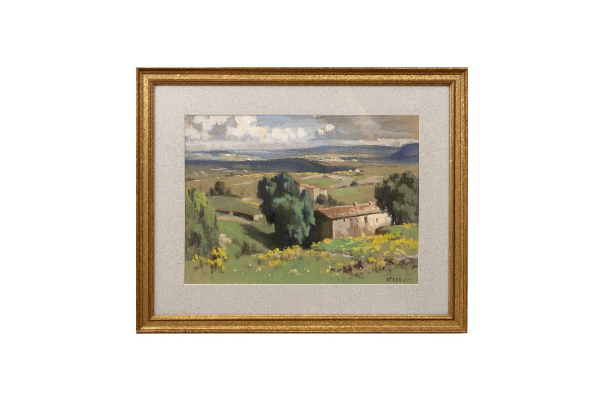 Emile Wegelin – Montagny (rhône) – Gouache – Dated And Signed-photo-5