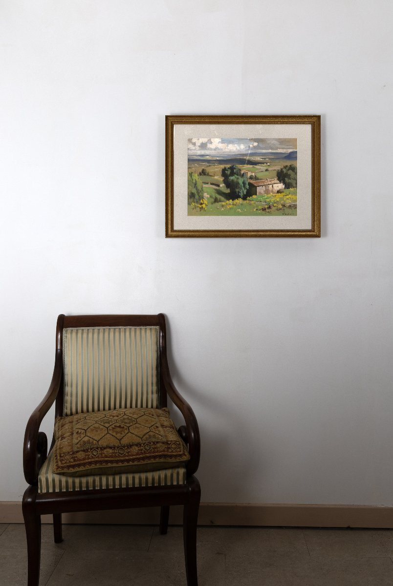 Emile Wegelin – Montagny (rhône) – Gouache – Dated And Signed-photo-6