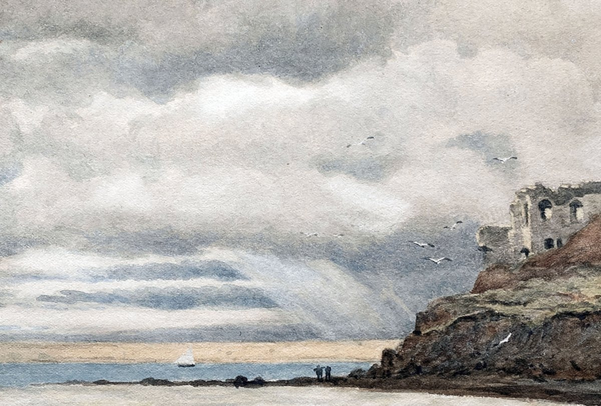John BRETT - Vue de Sandsfoot Castle, Weymouth (GB) – Aquarelle - Signée - vers 1880-photo-4