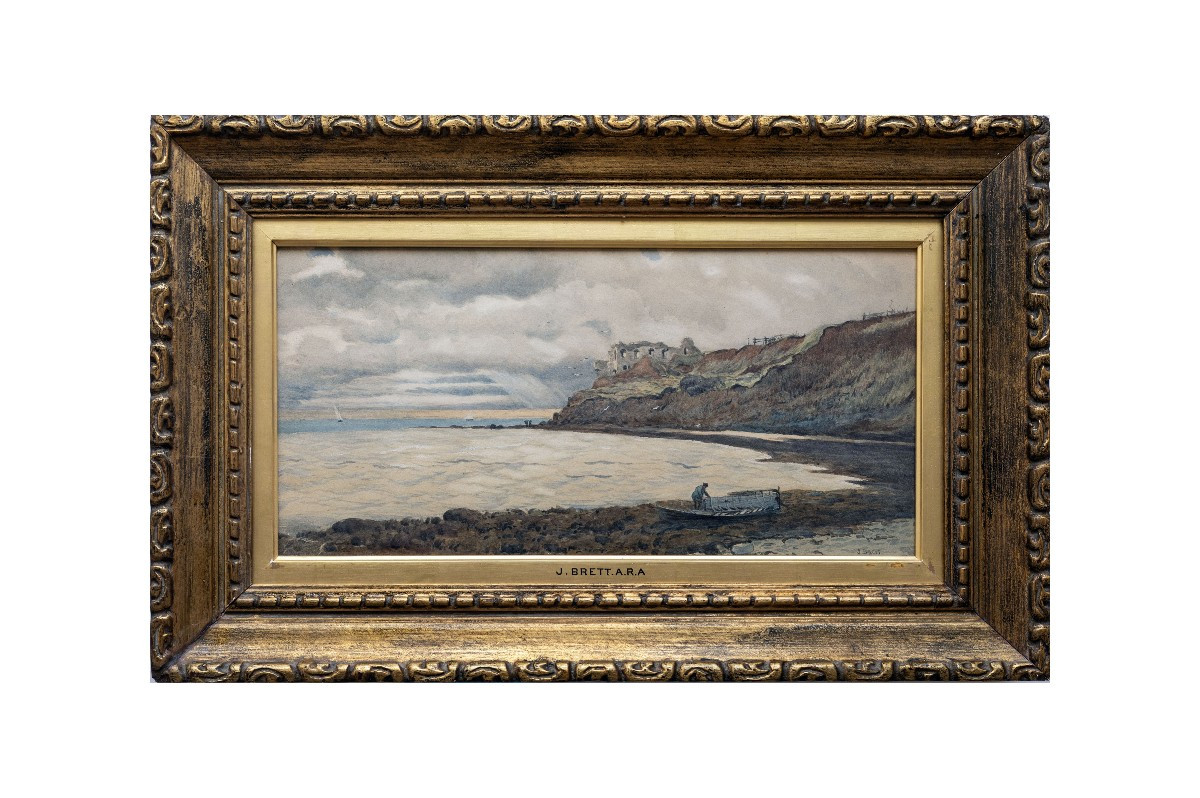 John BRETT - Vue de Sandsfoot Castle, Weymouth (GB) – Aquarelle - Signée - vers 1880-photo-5