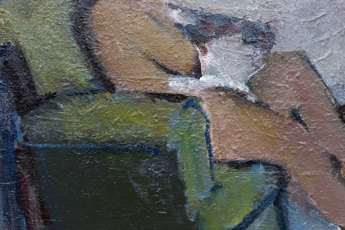Suzanne BRIANÇON- RUETSCH – Nu au fauteuil – Huile sur toile – XXe s. Signée-photo-3