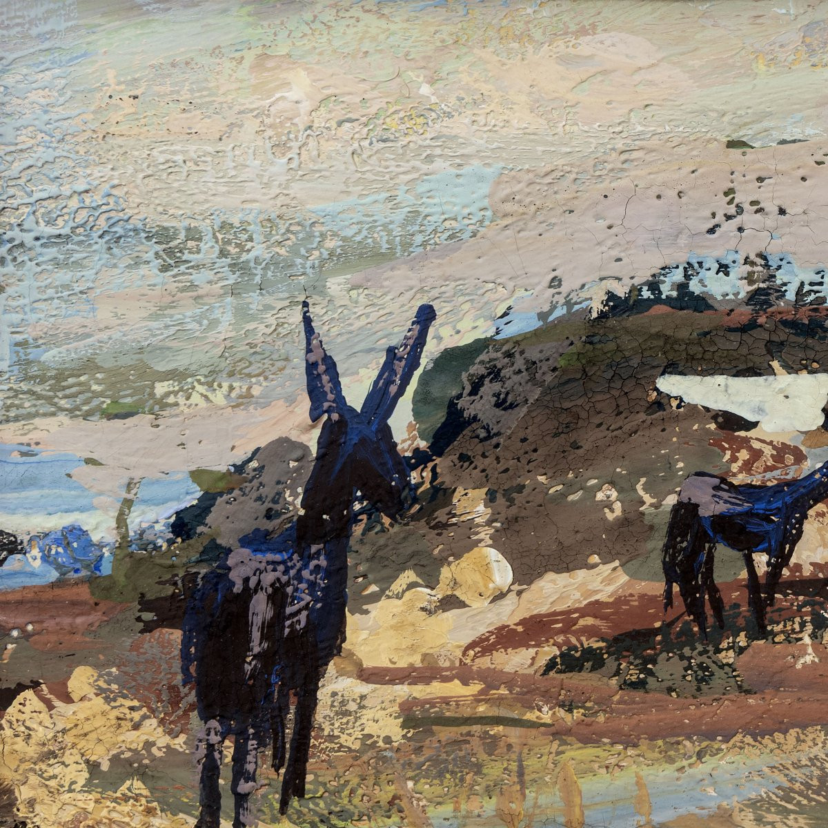 School Of Paris - Jacques Winsberg – The Spanish Farmhouse With Donkeys – Gouache – Signed-photo-1