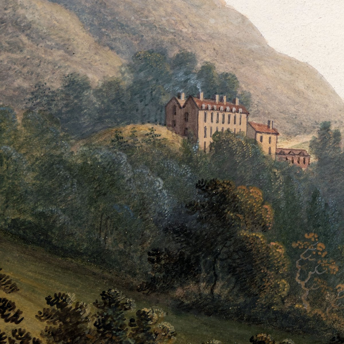 Ciceri Eugène – View Of Switzerland – Watercolor - 19th Century-photo-1