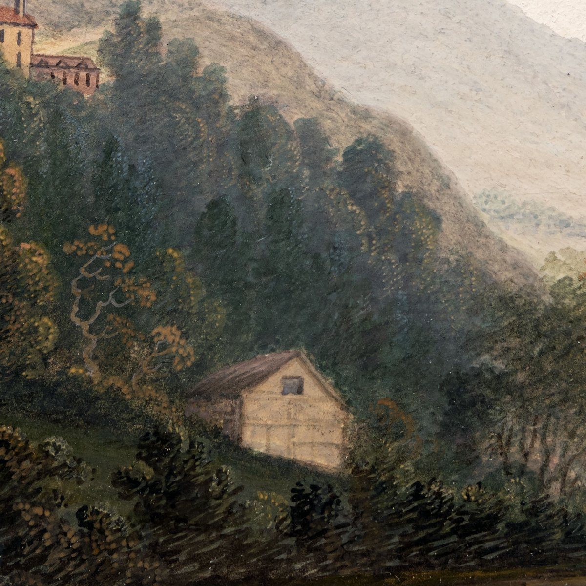 Ciceri Eugène – View Of Switzerland – Watercolor - 19th Century-photo-2