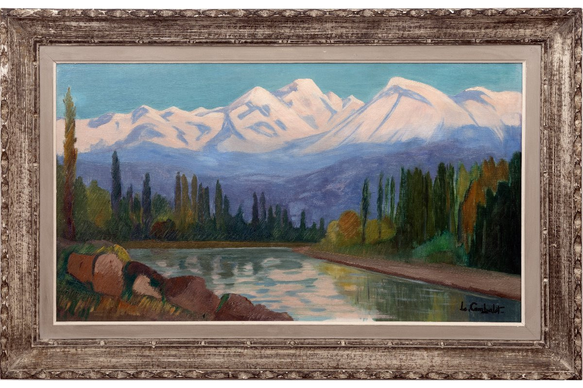 Louis Combalot – Mountain Landscape In Dauphiné – Oil On Canvas – Signed-photo-2