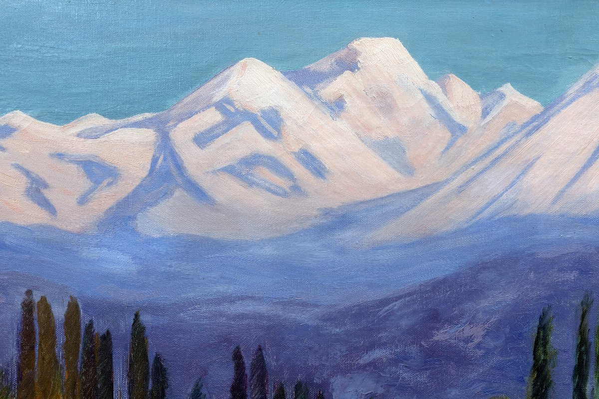 Louis Combalot – Mountain Landscape In Dauphiné – Oil On Canvas – Signed-photo-1