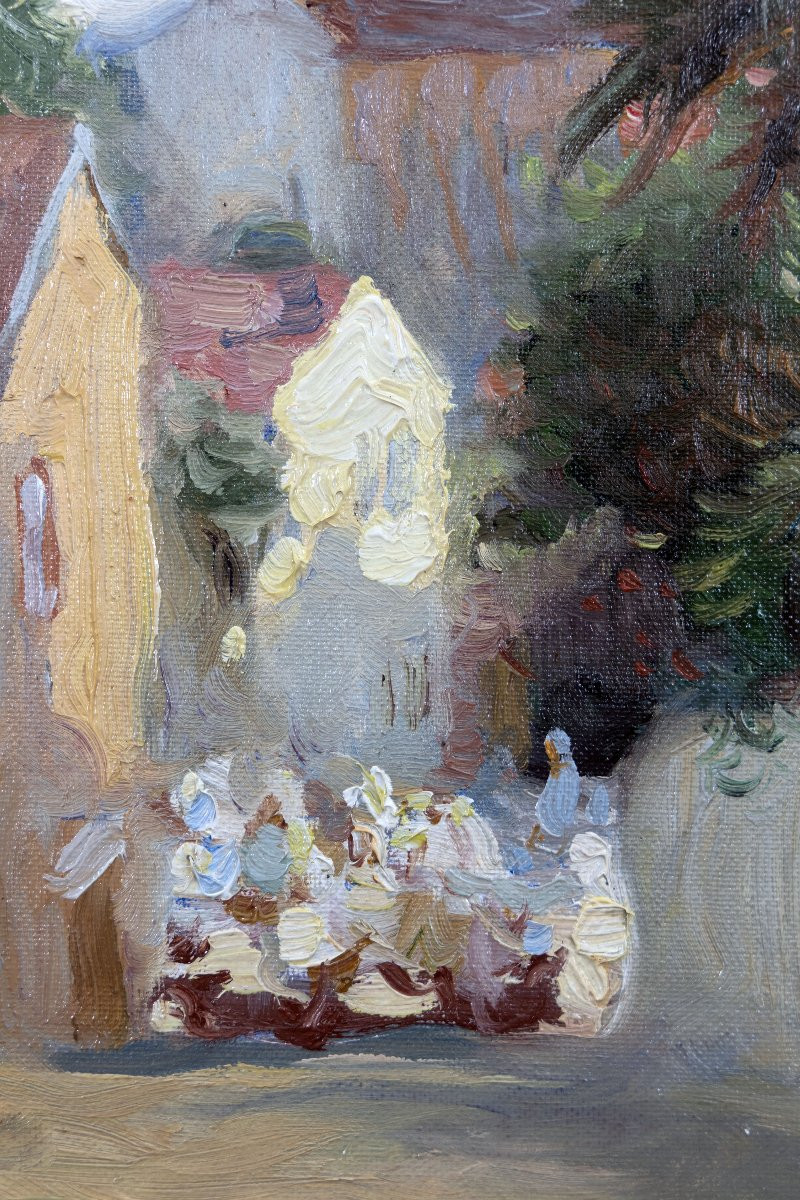 Youri KROTOV – Rue de village méditerranéen – Huile sur toile – Signée - XXe-photo-2