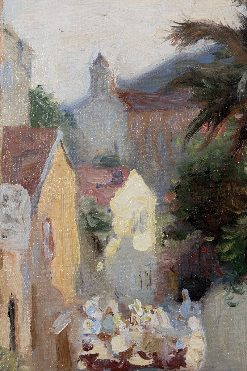 Youri KROTOV – Rue de village méditerranéen – Huile sur toile – Signée - XXe-photo-3