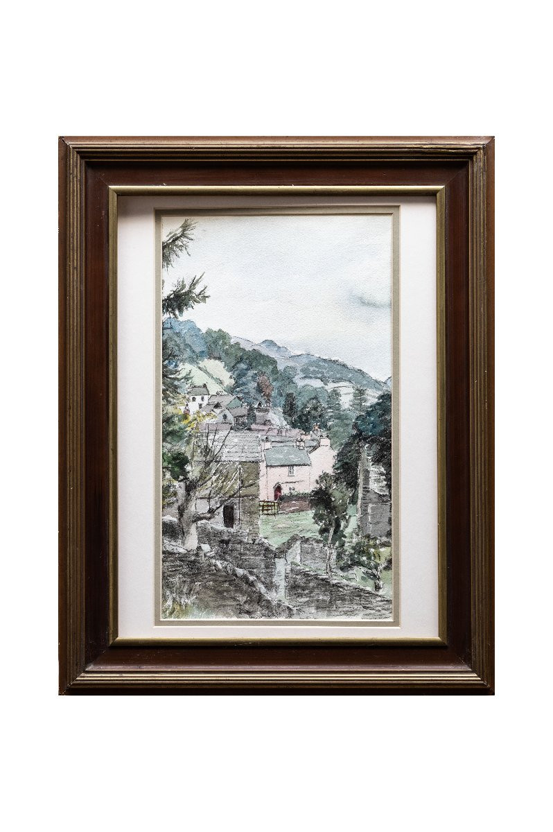 Pluim Mentz Jos (1906 – 1985) – Breton Village – Watercolor – Authenticated -photo-4