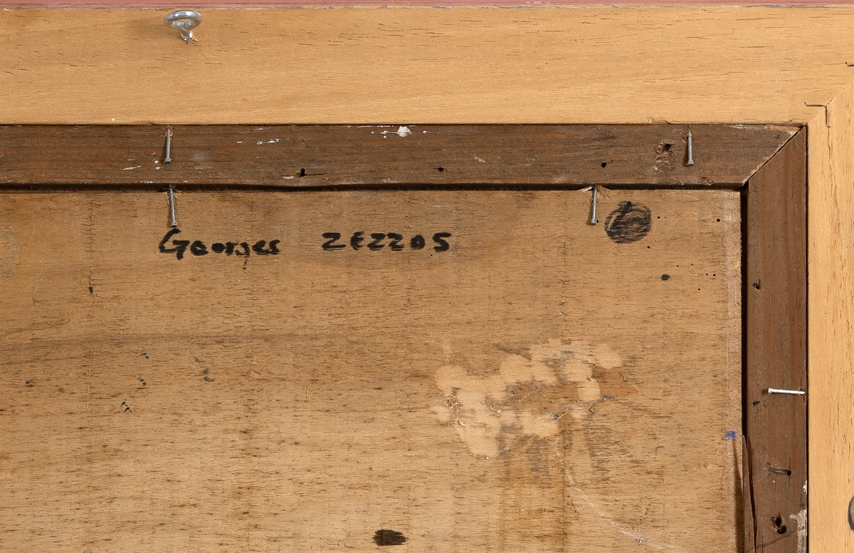 Georges Zezzos – Paysage à la rivière – Huile sur panneau -photo-4