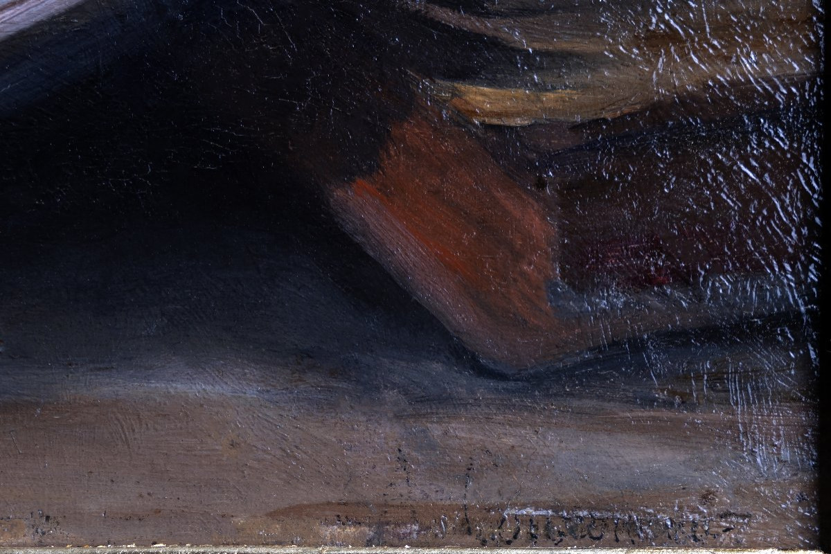 André Gouirand – Nature morte aux oranges – Huile sur panneau - Signée-photo-3