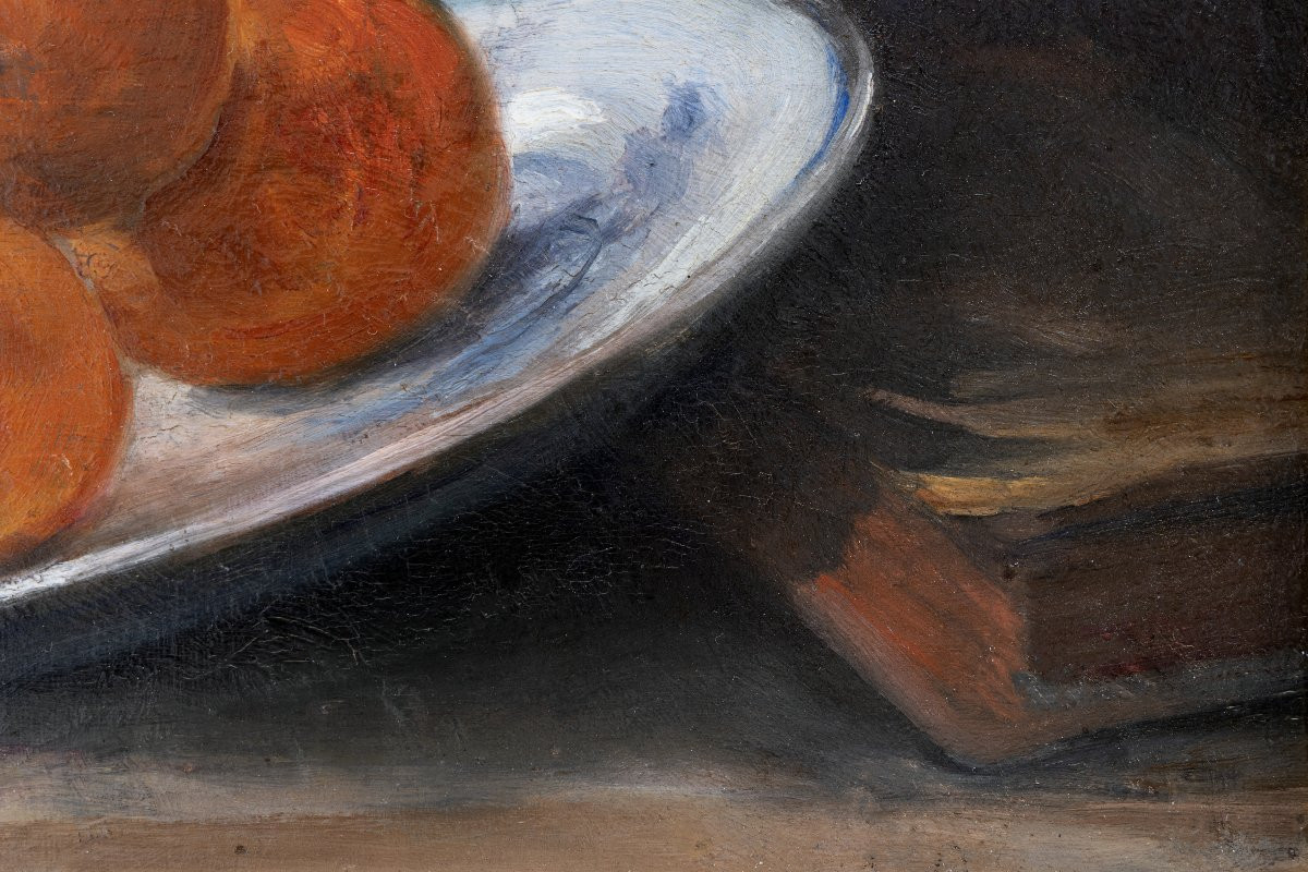André Gouirand – Nature morte aux oranges – Huile sur panneau - Signée-photo-4