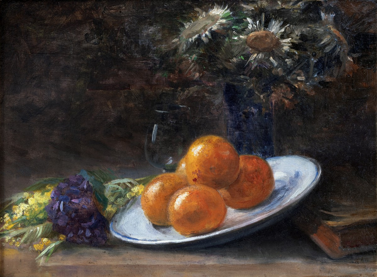 André Gouirand – Nature morte aux oranges – Huile sur panneau - Signée