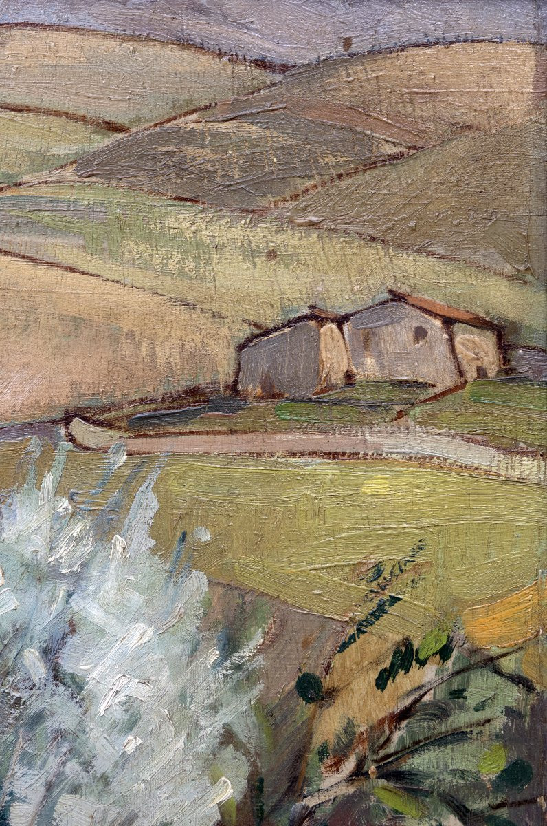Louis Marcy – Provençal Landscape – Oil On Panel - Signed-photo-4