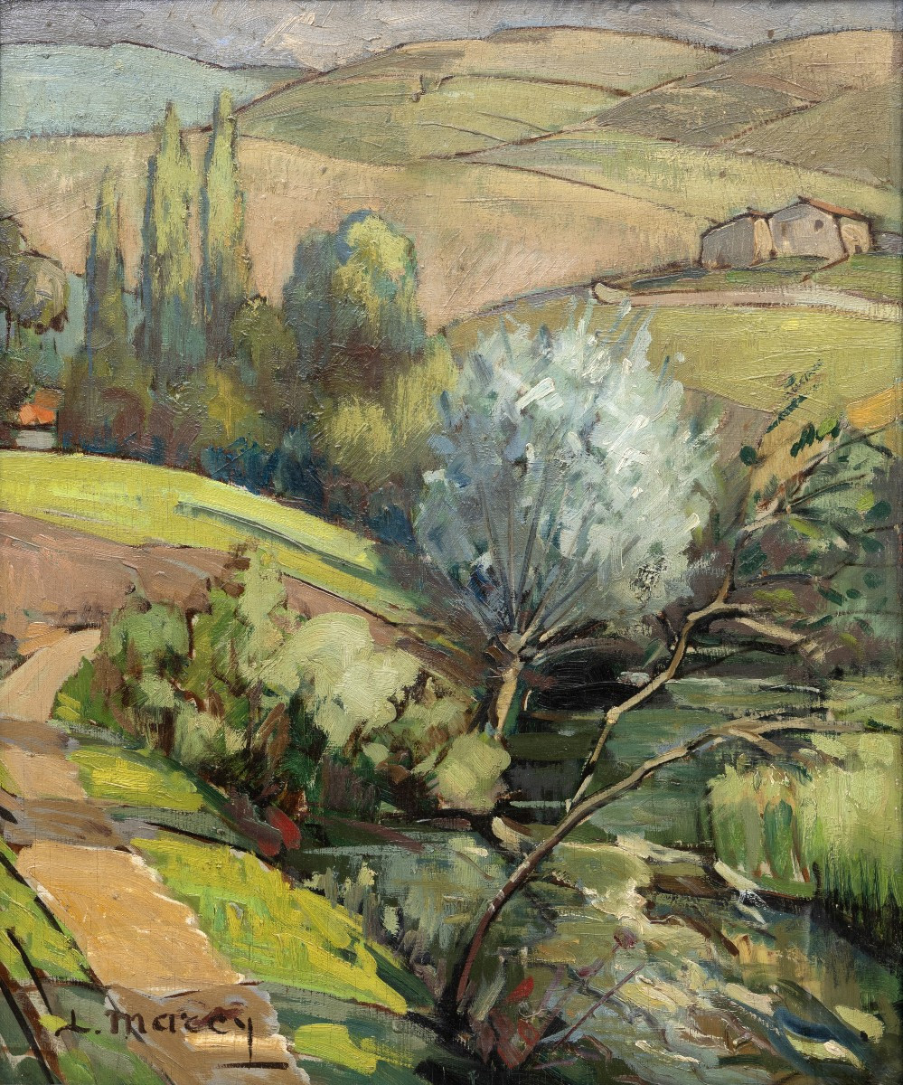 Louis Marcy – Provençal Landscape – Oil On Panel - Signed