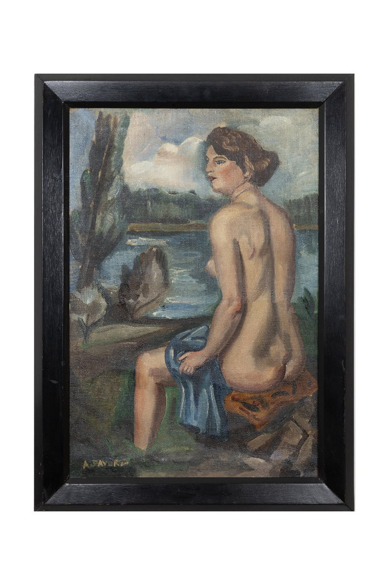 André Favory – Woman At The River – Oil On Canvas – Signed – Circa 1930-photo-5