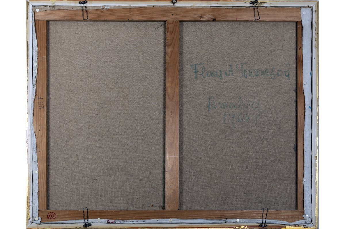 Louis Amalvy – Fleurs et Tournesols – Huile sur toile – Signée et datée 1964-photo-4
