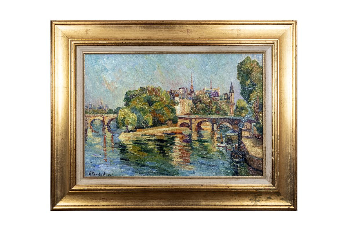 Fauvisme - Richard Raimbault – Paris, île de la Cité – Huile sur toile – Signée  et datée-photo-6