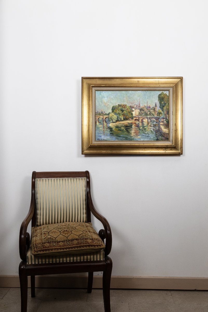 Fauvisme - Richard Raimbault – Paris, île de la Cité – Huile sur toile – Signée  et datée-photo-7
