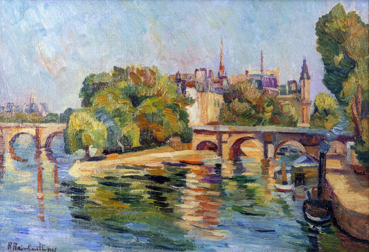 Fauvisme - Richard Raimbault – Paris, île de la Cité – Huile sur toile – Signée  et datée