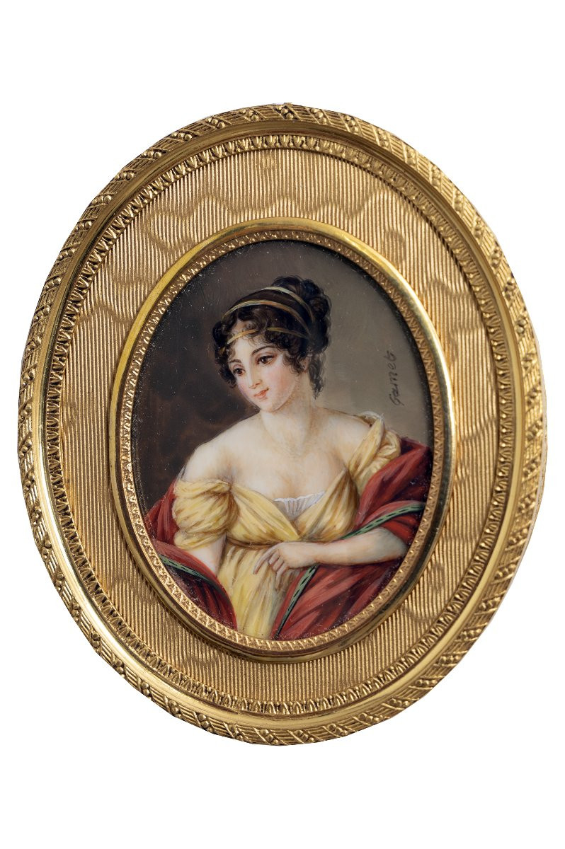 Miniature: Pauline Borghèse, Sister Of Napoleon I - Signed-photo-2