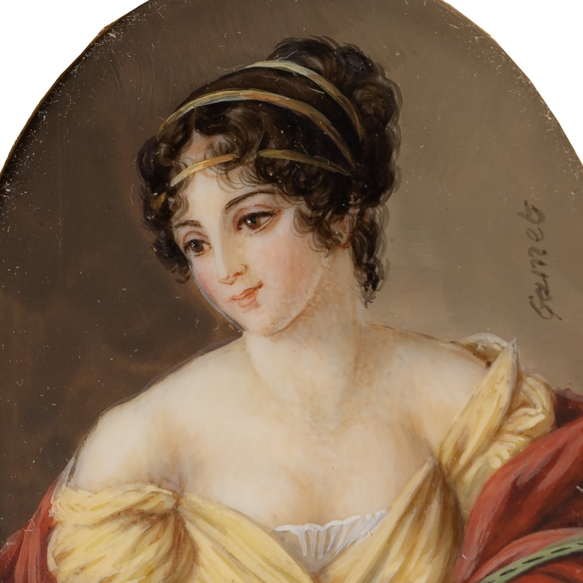 Miniature: Pauline Borghèse, Sister Of Napoleon I - Signed-photo-1