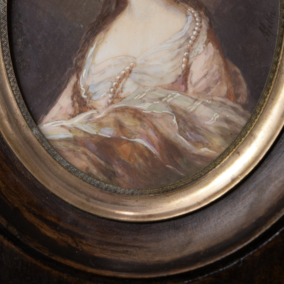 Frédéric Millet -  Portrait de la duchesse de Cumberland – Miniature - Signée-photo-2