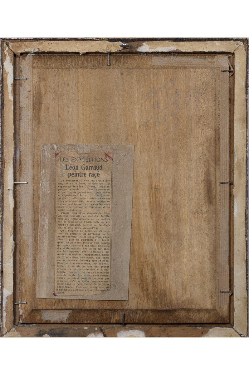 Léon Garraud – Autoportrait en costume – Huile sur panneau -  XXe - Signée-photo-4