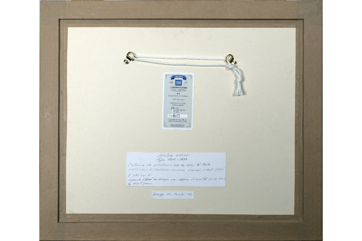 Adolphe Appian – Cabanes de pêcheurs sur les côtes d’Italie – Eau-Forte signée à la main -photo-4