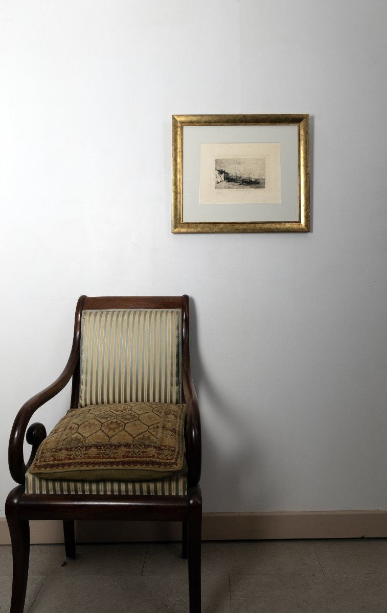 Adolphe Appian – Cabanes de pêcheurs sur les côtes d’Italie – Eau-Forte signée à la main -photo-7