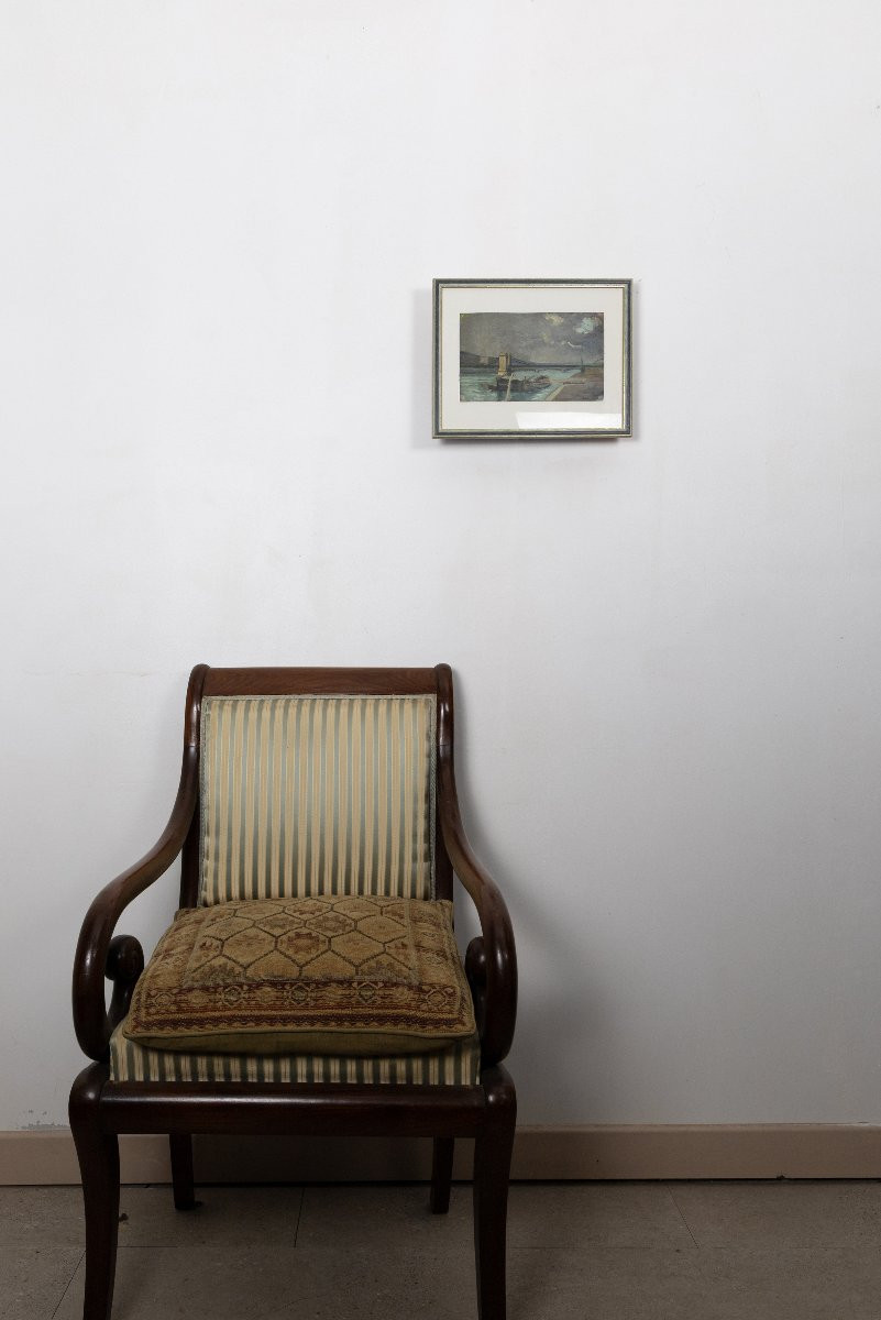 Grey Weather On The Rhône In Lyon – Oil On Canvas – Dated 1911-photo-5