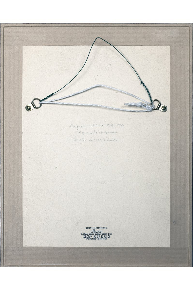 Auguste Leroux – Harlequin And Columbine – Watercolor – Circa 1920 – Signed -photo-4