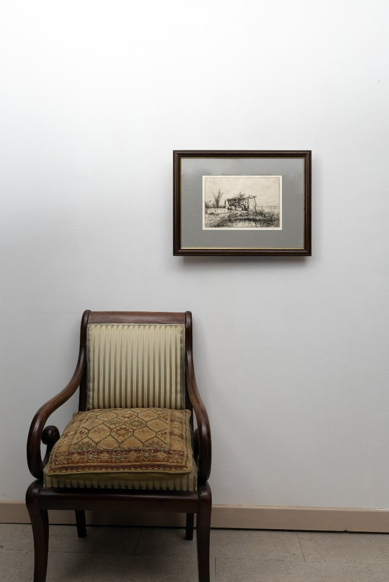 Adolphe APPIAN – Une noria à Bordiquier (Italie) – Eau-Forte signée et datée-photo-5