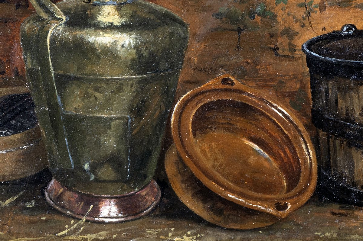 Henriette Ronner-knip – Still Life With Brass Instruments – Oil On Canvas -photo-3