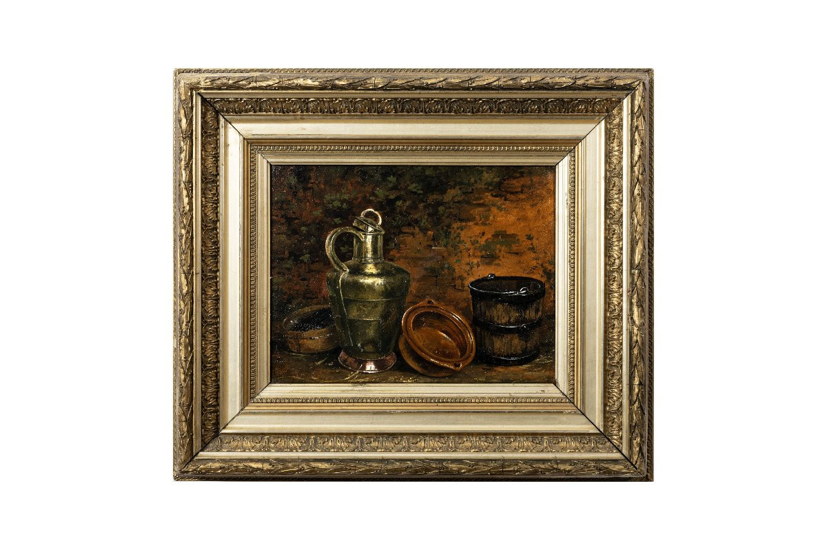 Henriette Ronner-knip – Still Life With Brass Instruments – Oil On Canvas -photo-4