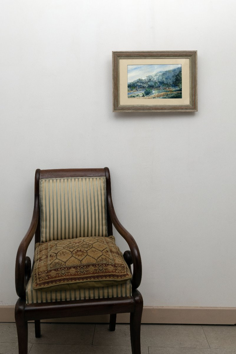 Paysage de Nouvelle-Angleterre, Etats-Unis - Aquarelle - Signée et datée 1904-photo-6