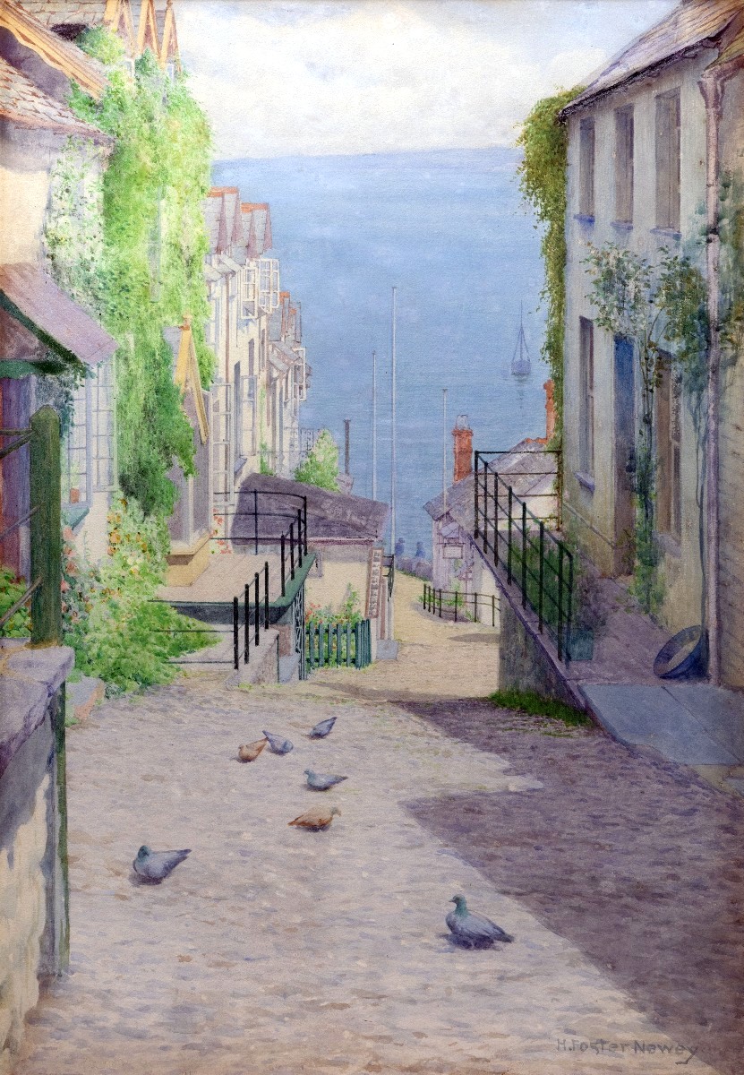 Harry Foster Newey – Clovelly Down-a-long – Watercolor And Pencil – Signed