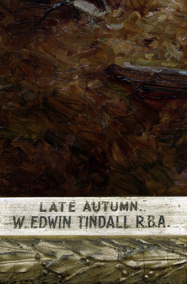 William Edwin TINDALL – Sous-bois en automne – Huile sur toile – Signée-photo-6
