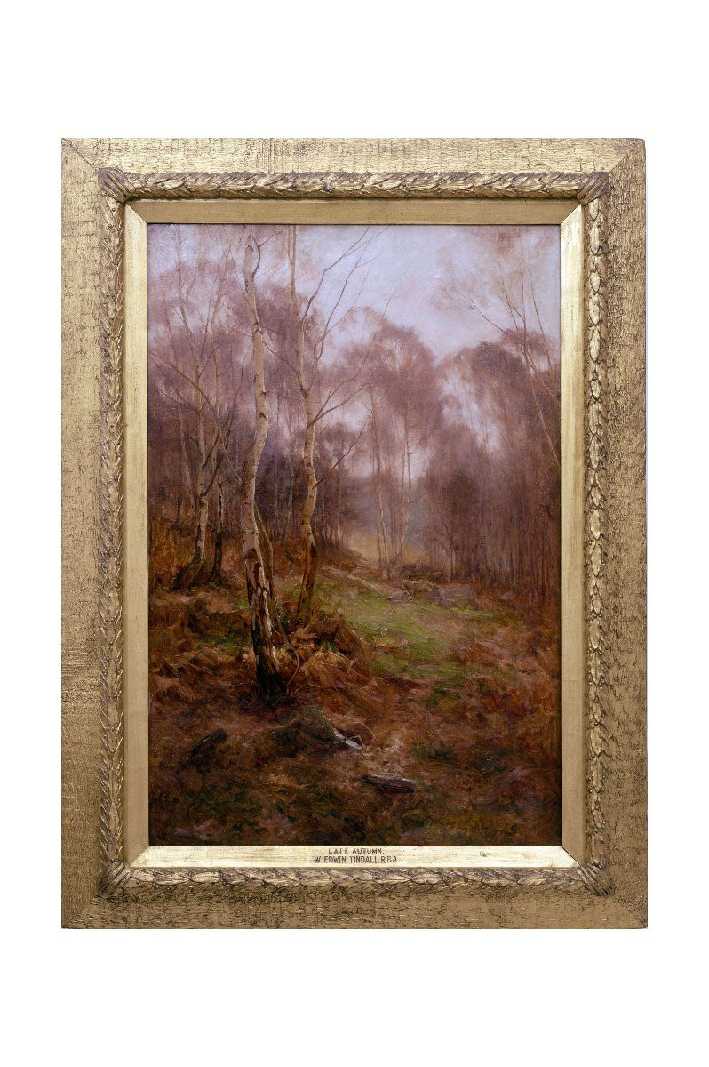 William Edwin TINDALL – Sous-bois en automne – Huile sur toile – Signée-photo-7