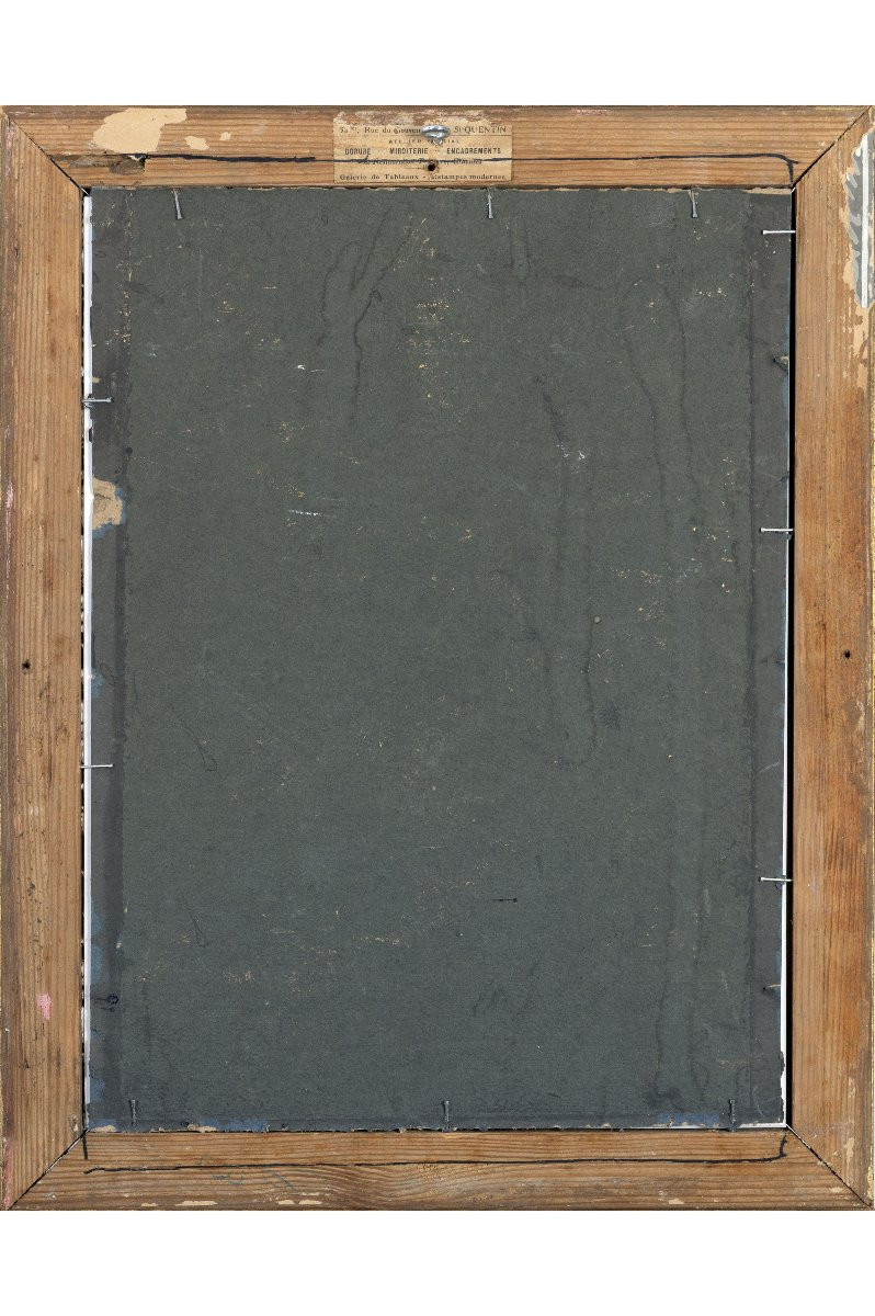 Emile NOIROT – La lingère distraite – Aquarelle et gouache – Signée et datée-photo-4