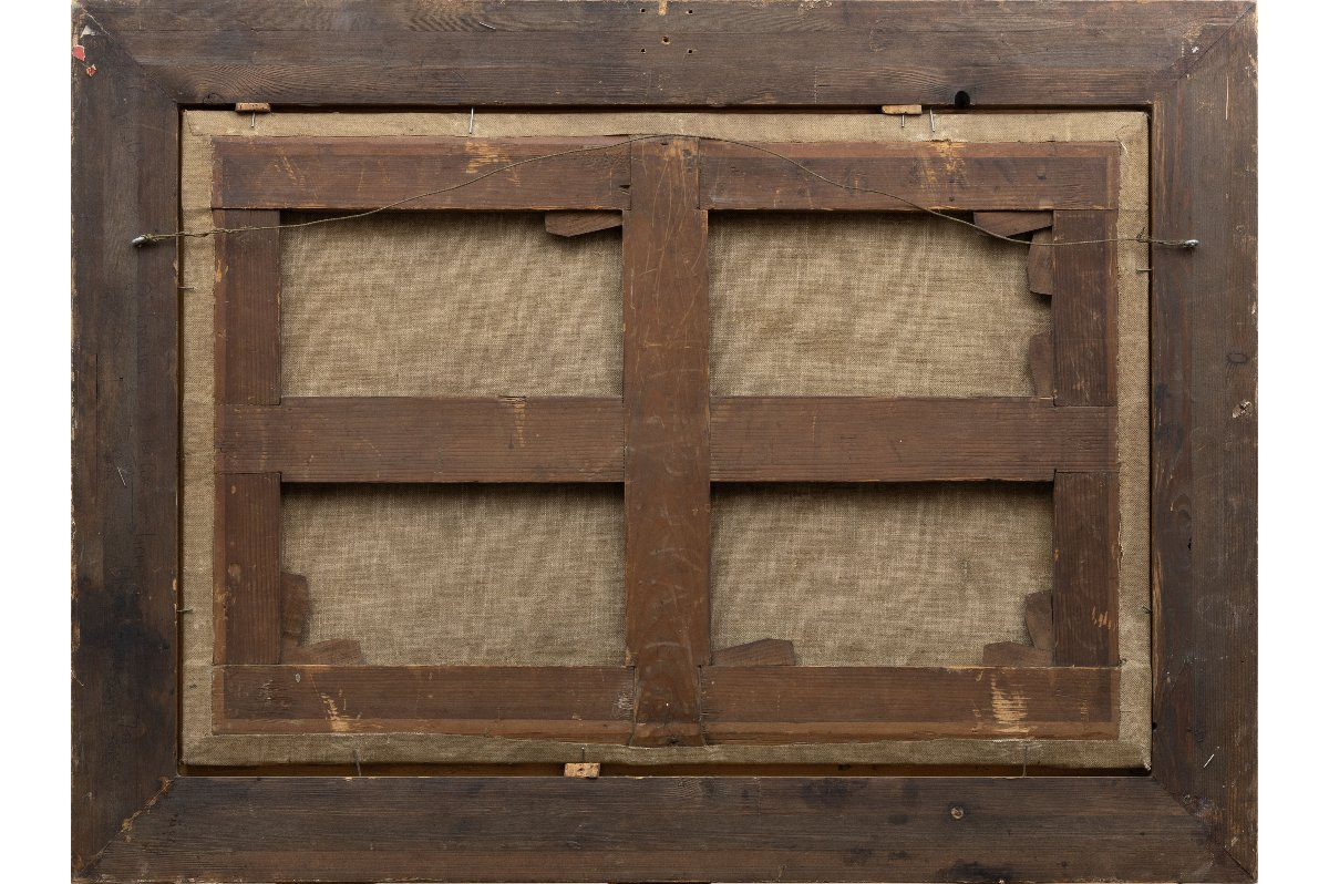 Clarkson Frederic STANFIELD – Côte animée avec barque échouée – Huile sur toile – Signée-photo-4