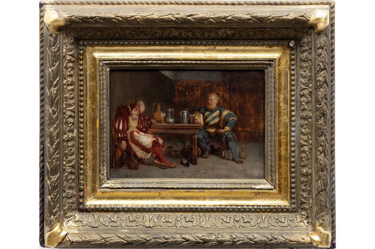 Octave Penguilly l'Haridon – Renaissance Tavern Scene - 1860 - Signed-photo-2