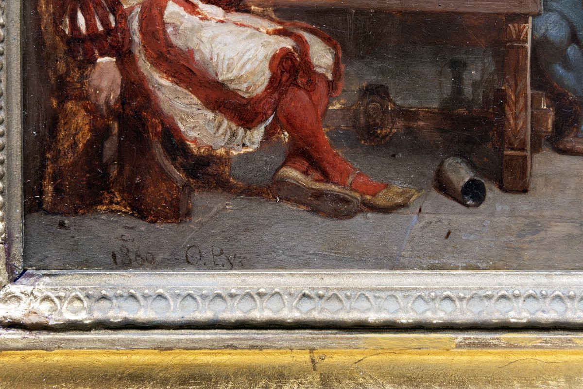 Octave Penguilly l'Haridon – Renaissance Tavern Scene - 1860 - Signed-photo-3